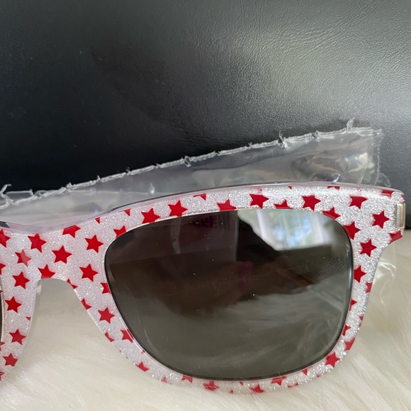 Saint Laurent glitter and red star sunglasses - Picture 3 of 12